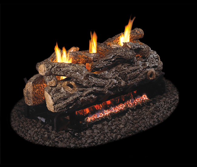 Real Fyre Golden Oak Designer See-Thru Vent-Free Gas Log Set