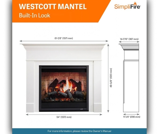 SimpliFire Wescott Mantel Kit for Inception Electric Fireplace