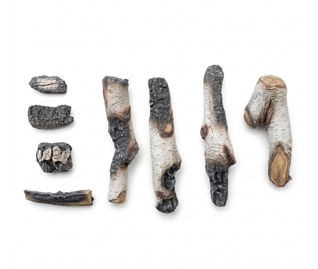 SimpliFire Glowing Birch Log Set for Allusion Edge Electric Fireplaces