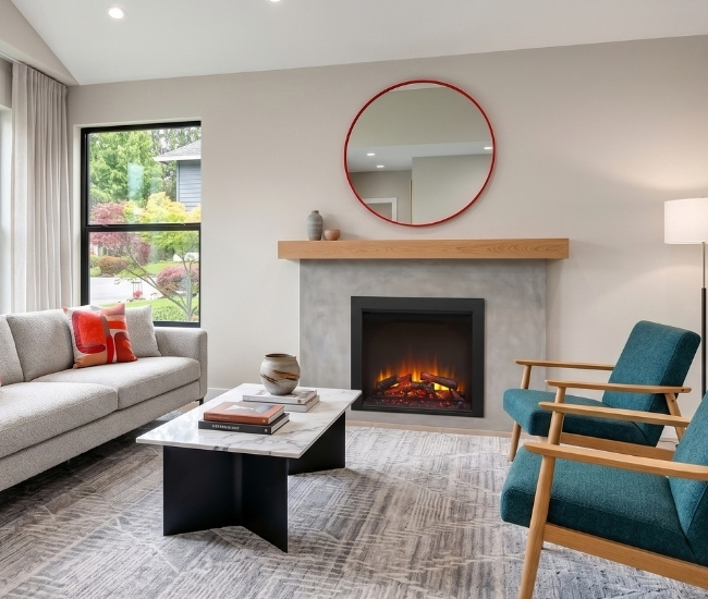 SimpliFire Black Front for 30-inch Built-In Electric Fireplace