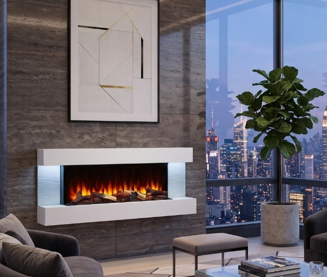 SimpliFire 50-inch Floating Mantel Kit for 36-inch Format Wall Mount Electric Fireplace
