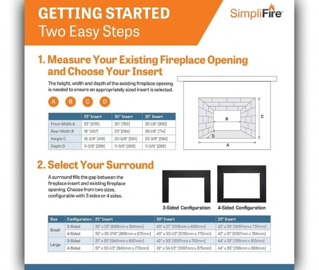 SimpliFire Small Surround for 25-inch Electric Insert