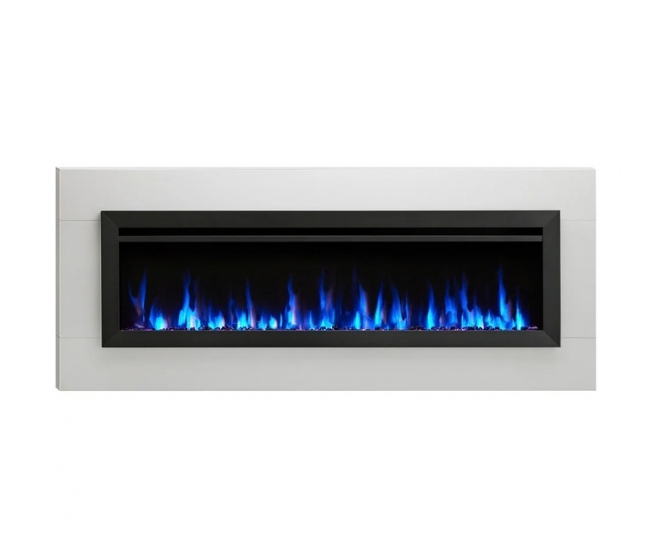 SimpliFire Mantel Kit in White for 60-inch Allusion Slim Electric Fireplace