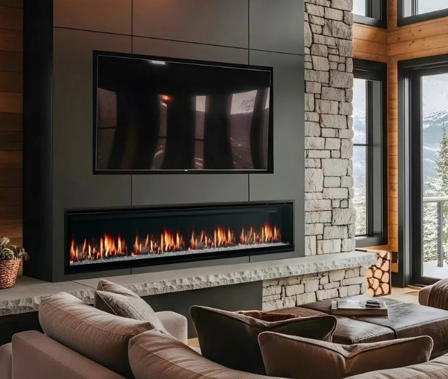SimpliFire 100-inch Allusion Edge Linear Electric Fireplace