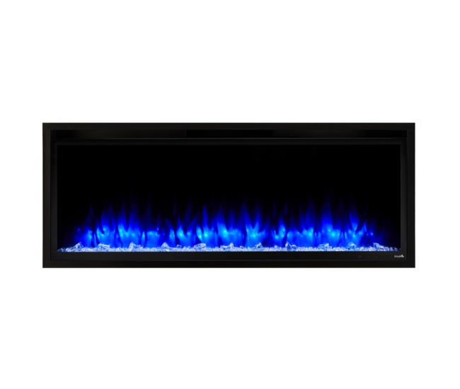 SimpliFire 50-inch Allusion Platinum Recessed Linear Electric Fireplace