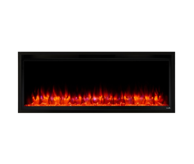 SimpliFire 50-inch Allusion Platinum Recessed Linear Electric Fireplace