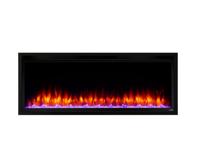 SimpliFire 50-inch Allusion Platinum Recessed Linear Electric Fireplace