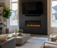 SimpliFire 50-inch Allusion Platinum Recessed Linear Electric Fireplace
