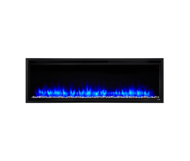 SimpliFire 60-inch Allusion Platinum Recessed Linear Electric Fireplace