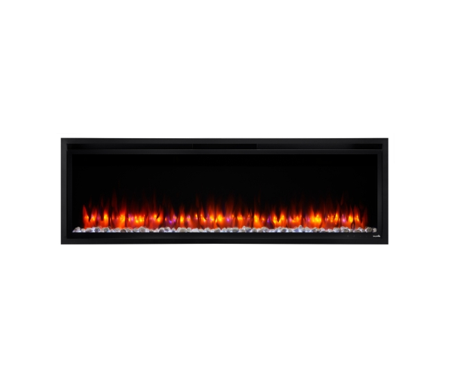 SimpliFire 60-inch Allusion Platinum Recessed Linear Electric Fireplace
