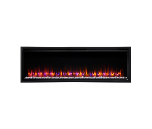 SimpliFire 60-inch Allusion Platinum Recessed Linear Electric Fireplace