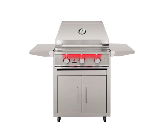 TrueFlame 25-inch Portable Gas Grill | 3-Burner