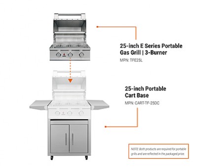 TrueFlame E Series 25-inch Portable Gas Grill | 3-Burner