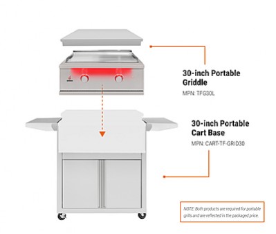 TrueFlame 30-inch Portable Griddle Grill | 2-burner
