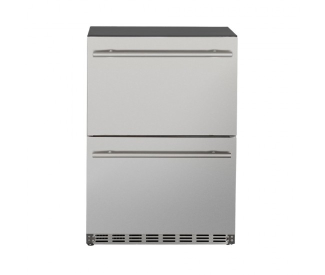 True Flame 24-inch 5.3C 2-Drawer Outdoor Rated Deluxe Refrigerator