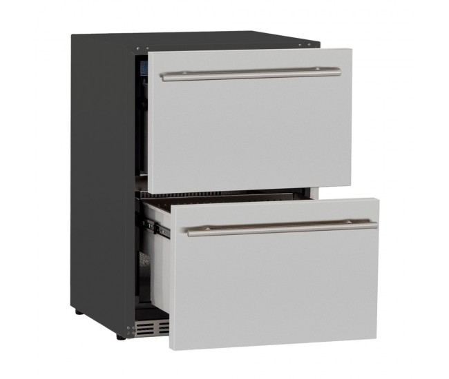 True Flame 24-inch 5.3C 2-Drawer Outdoor Rated Deluxe Refrigerator