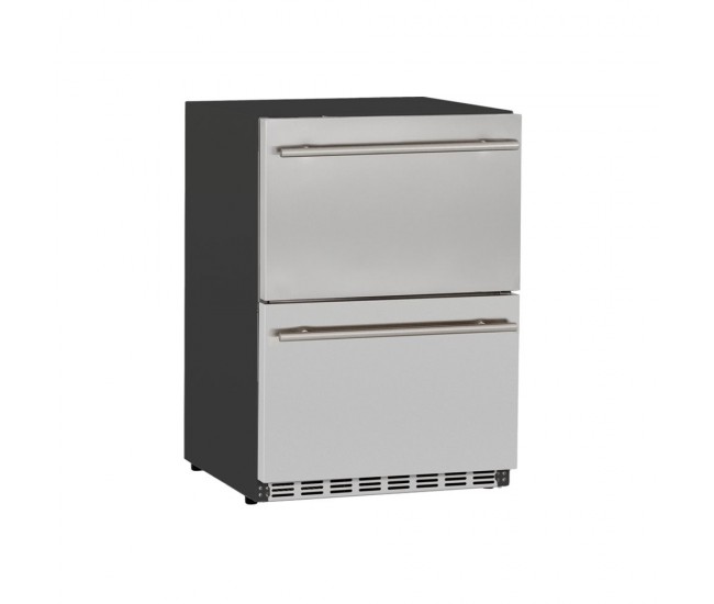 True Flame 24-inch 5.3C 2-Drawer Outdoor Rated Deluxe Refrigerator