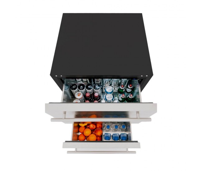 True Flame 24-inch 5.3C 2-Drawer Outdoor Rated Deluxe Refrigerator