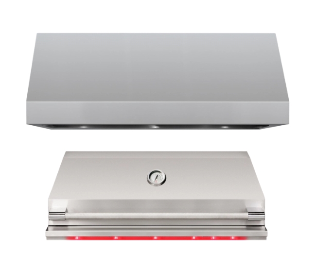 TrueFlame 48-inch Outdoor Rated Vent Hood with 2,000 CFM Motor and Mounting Bracket