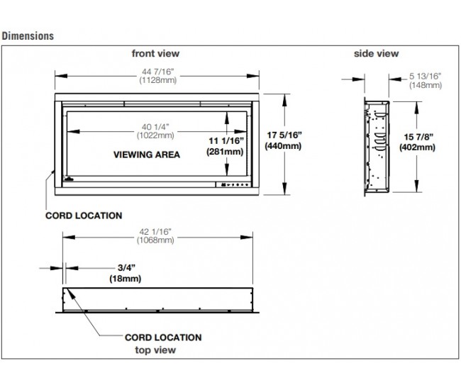 Napoleon Alluravision 42-inch Deep Depth Electric Fireplace