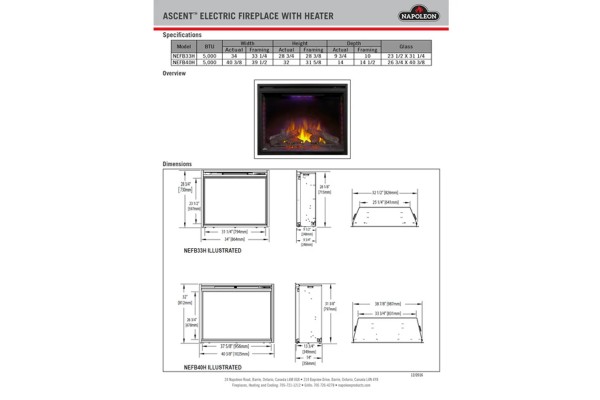 Napoleon Ascent 33-inch Built-in Electric Fireplace Napoleon Ascent 33-inch Built-in Electric Fireplace