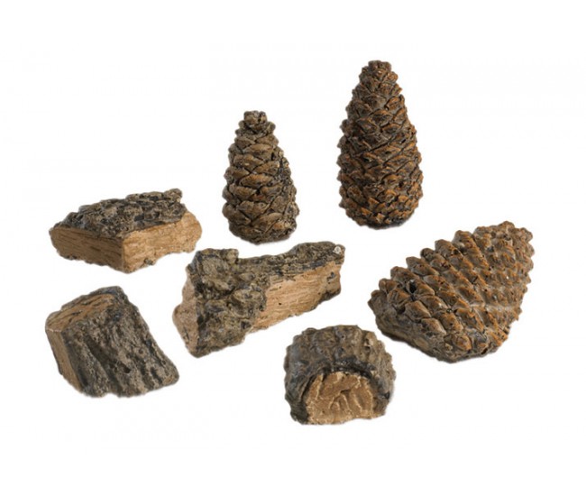 Real Fyre Decor Pack with 4 Small Wood Chips and 3 Small Pine Cones