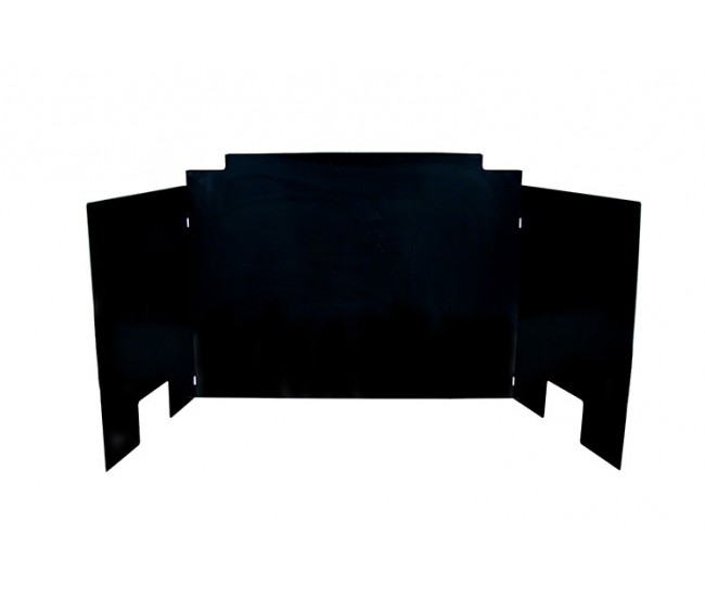 Real Fyre Three-Panel Contemporary Fyreback Black Porcelain