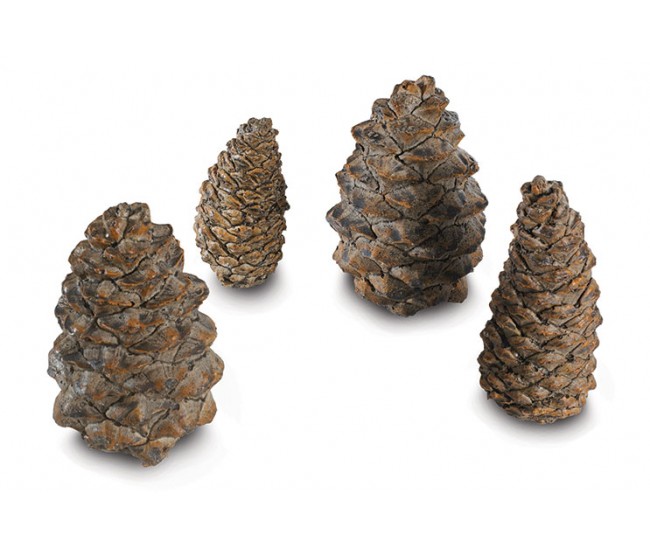 Real Fyre 4 Assorted Ceramic Designer Pine Cones (Case of 6)