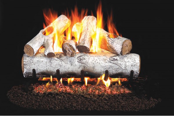 Real Fyre White Birch Logs with Stainless Steel G45 Burner Real Fyre White Birch Logs with Stainless Steel G45 Burner