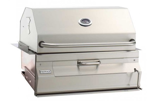 Fire Magic 30-inch Charcoal Slide In Barbecue Grill with Smoker Hood Fire Magic 30-inch Charcoal Slide In Barbecue Grill with Smoker Hood