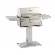 Fire Magic 24-inch Charcoal Patio Post Mount Grill with Smoker Hood Fire Magic 24-inch Charcoal Patio Post Mount Grill with Smoker Hood