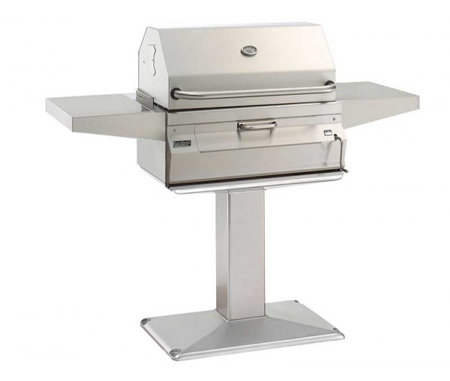 Fire Magic 24-inch Charcoal Patio Post Mount Grill with Smoker Hood