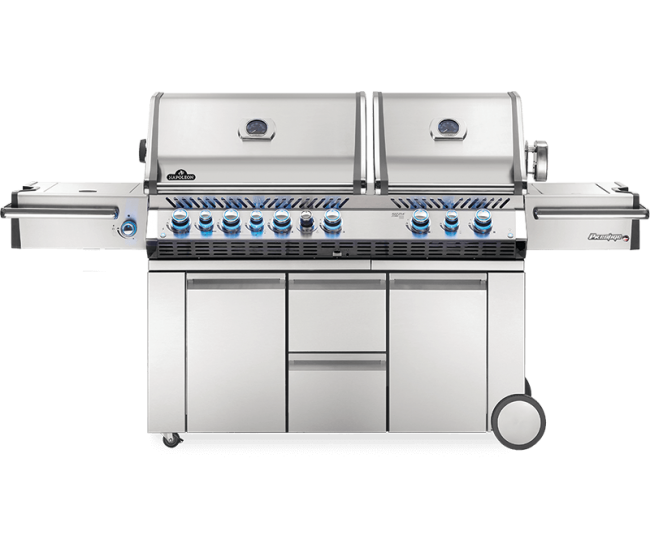 Napoleon Prestige Pro 825 Stainless Steel Gas Grill with Power Side Burner,  Infrared Rear and Bottom Burners