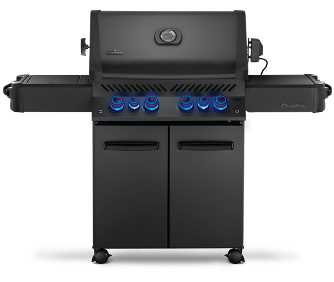 Napoleon Phantom Prestige 500 Matte Black Gas Grill with Infrared Side and Rear Burners