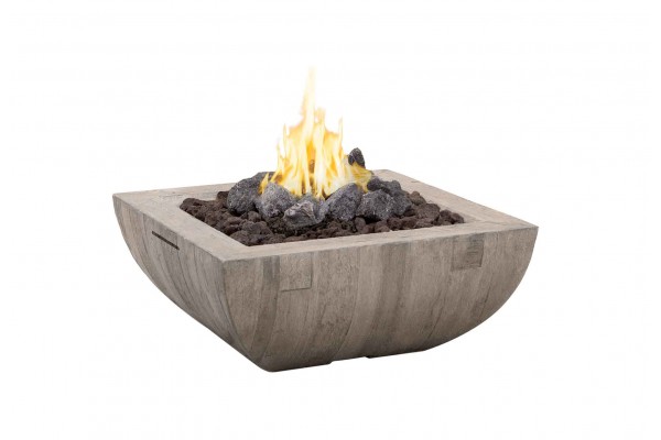 American Fyre Designs Reclaimed Wood Silver Pine Bordeaux Square Fire Bowl American Fyre Designs Reclaimed Wood Silver Pine Bordeaux Square Fire Bowl