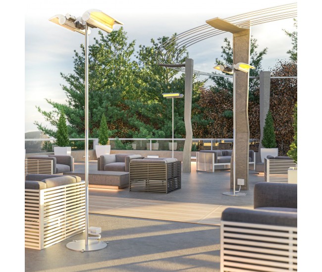 Dimplex Indoor/Outdoor Electric Infrared Heater Permanent Location Floor Stand Dimplex Indoor/Outdoor Electric Infrared Heater Permanent Location Floor Stand