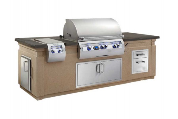 Fire Magic 107-inch Glass Fiber Reinforced Concrete Pre-Fab Island with Double Drawer Fire Magic 107-inch Glass Fiber Reinforced Concrete Pre-Fab Island with Double Drawer