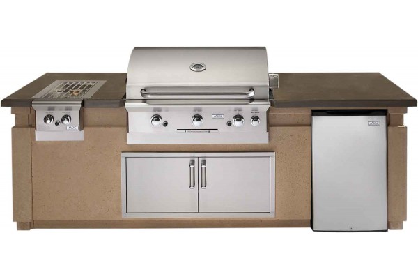 Fire Magic 107-inch Glass Fiber Reinforced Concrete Pre-Fab Island with Refrigerator Fire Magic 107-inch Glass Fiber Reinforced Concrete Pre-Fab Island with Refrigerator