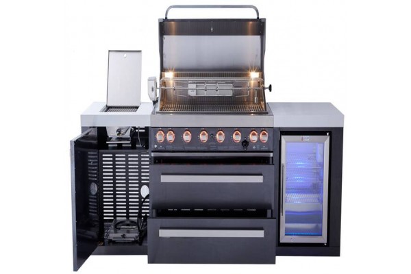 Mont Alpi 805 Black Island with Refrigerator Mont Alpi 805 Black Island with Refrigerator