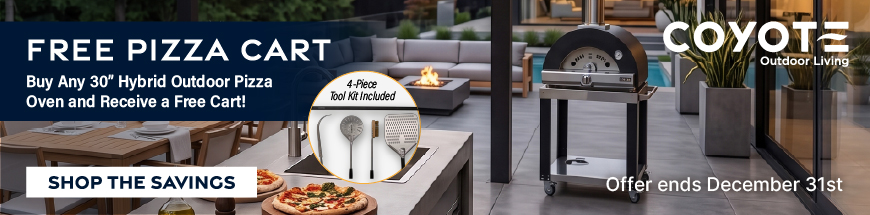 Coyote Grill Free Cart With The Purchase of Hybrid Pizza Oven