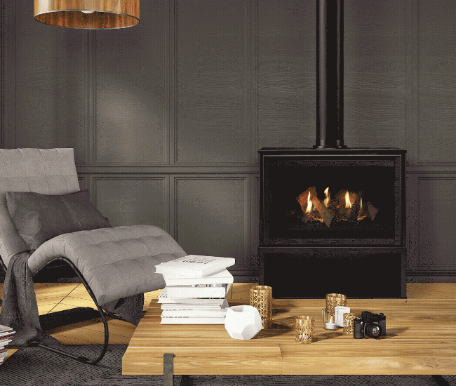 Majestic 30-inch Ruby Freestanding Direct Vent Gas Fireplace
