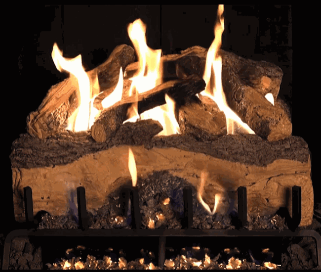 Real Fyre Mountain Crest Split Oak Vented Gas Log Set